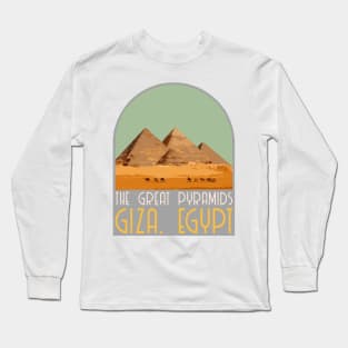 Pyramids of Giza Decal Long Sleeve T-Shirt